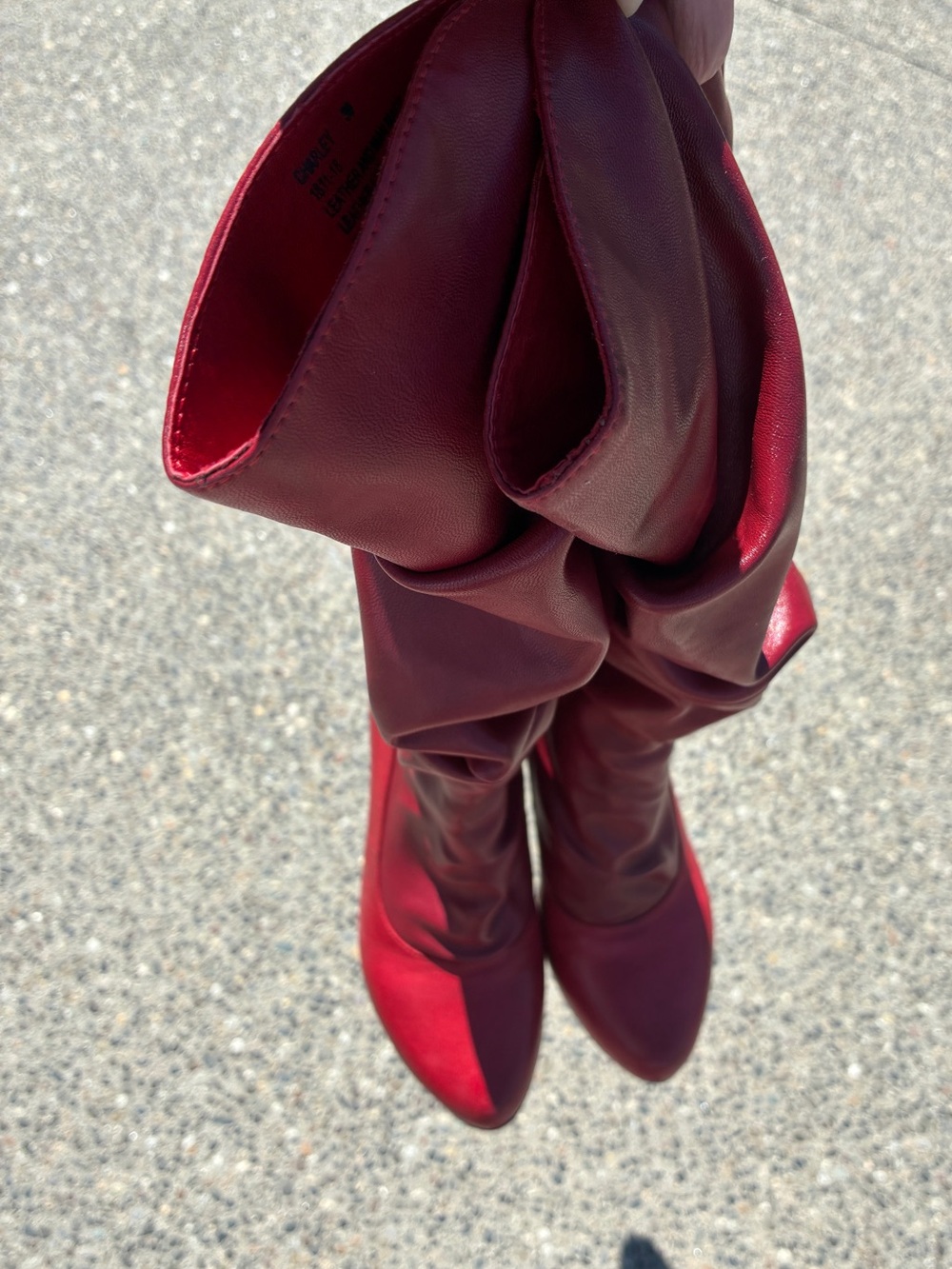 Miz Mooz Women's leather Charley Red Slouch Knee-High Boots